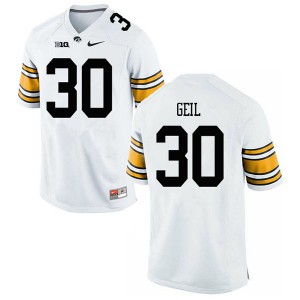 Mens Hawkeyes #30 Henry Geil White Embroidery Jerseys 953076-975