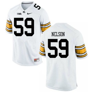 Men Iowa Hawkeyes #59 Nathan Nelson White Official Jersey 355177-170