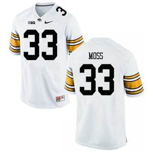 Mens University of Iowa #33 Riley Moss White Embroidery Jerseys 613148-513