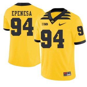 Mens Iowa #94 A.J. Epenesa Gold 2019 Alternate Football Jersey 693236-817