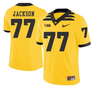 Men's Hawkeyes #77 Alaric Jackson Gold 2019 Alternate Football Jersey 819226-687