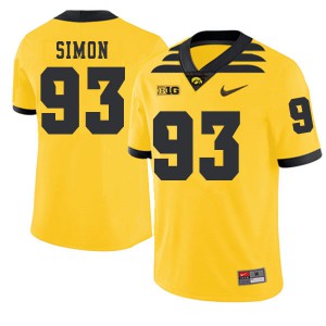 Men's Iowa #93 Brandon Simon Gold 2019 Alternate Stitch Jerseys 637594-982