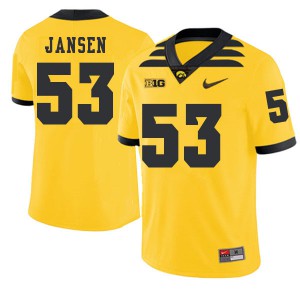 Men's University of Iowa #53 Garret Jansen Gold 2019 Alternate Football Jerseys 921593-866