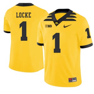 Men's Iowa #1 Gordon Locke Gold 2019 Alternate Stitched Jerseys 473480-773
