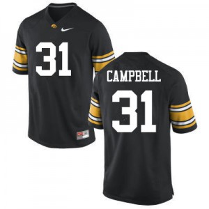 Mens Hawkeyes #31 Jack Campbell Black Embroidery Jersey 372848-457