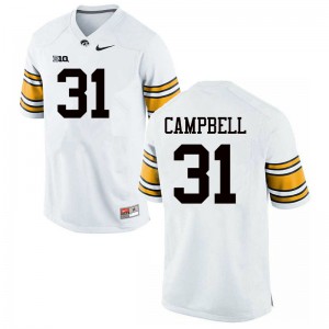 Men's Hawkeyes #31 Jack Campbell White NCAA Jersey 947319-469