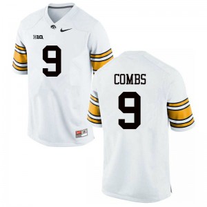Mens University of Iowa #9 Jack Combs White Official Jersey 899457-481