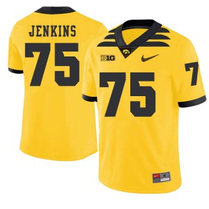 Men's Hawkeyes #75 Jeff Jenkins Gold 2019 Alternate Football Jersey 585252-697