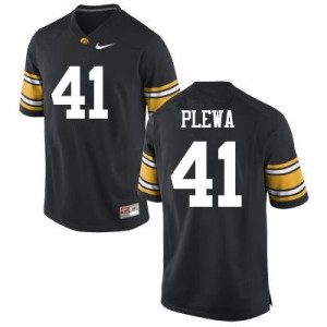 Men's Iowa #41 Johnny Plewa Black High School Jerseys 309974-854