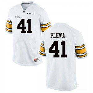 Men's Iowa #41 Johnny Plewa White Football Jersey 588111-474