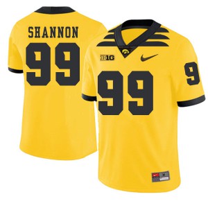 Men Hawkeyes #99 Noah Shannon Gold 2019 Alternate Football Jersey 839435-876