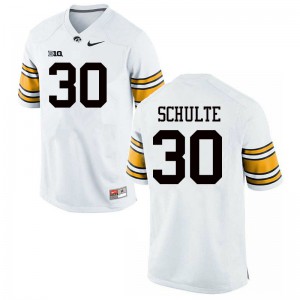 Mens Hawkeyes #30 Quinn Schulte White Official Jerseys 748145-419