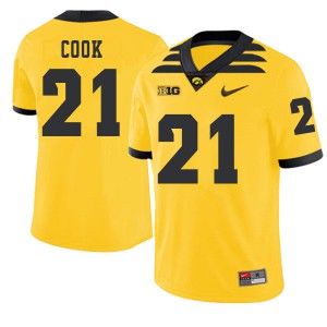 Men's Hawkeyes #21 Sam Cook Gold 2019 Alternate Embroidery Jersey 519825-717