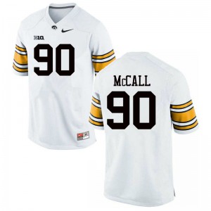 Mens Iowa #90 Taajhir McCall White Stitch Jerseys 115885-457