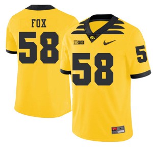 Men's University of Iowa #58 Taylor Fox Gold 2019 Alternate Football Jerseys 554872-602