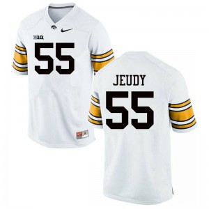 Men's Iowa #55 Yahweh Jeudy White Stitched Jersey 116644-406