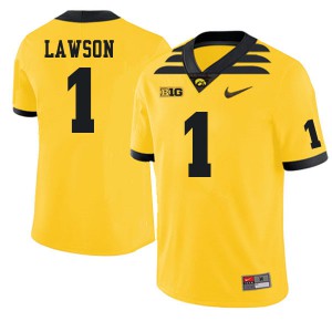 Men Iowa Hawkeyes #1 AJ Lawson Gold Football Jerseys 572063-132