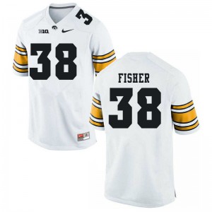 Men Hawkeyes #38 Jake Fisher White Official Jersey 521852-628