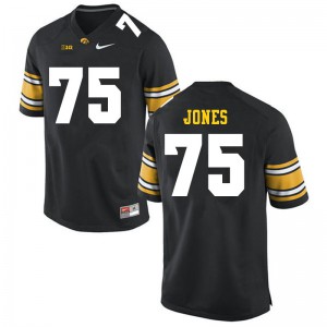 Mens Iowa Hawkeyes #75 Logan Jones Black Player Jersey 777594-954