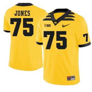 Mens Iowa #75 Logan Jones Gold Stitched Jerseys 420602-495
