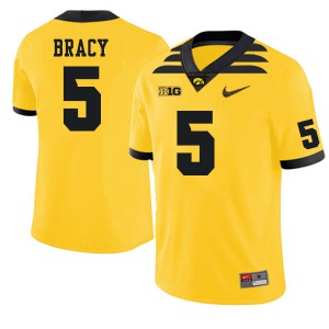 Men's University of Iowa #5 Reggie Bracy Gold Stitched Jersey 280479-249