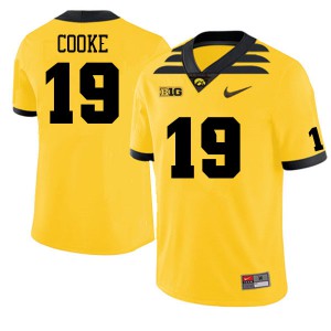Men University of Iowa #19 Gaven Cooke Gold Stitch Jerseys 676828-740