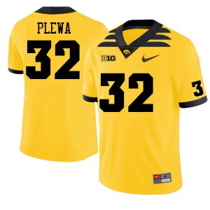 Mens University of Iowa #32 Johnny Plewa Gold Football Jerseys 201159-611