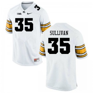 Mens Hawkeyes #35 Justice Sullivan White Official Jerseys 913723-657