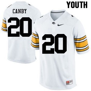 Youth Iowa #20 Ben Canby White NCAA Jerseys 138070-840