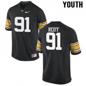 Youth Iowa #91 Brady Reiff Black Stitch Jerseys 606307-914