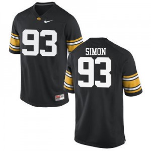 Men University of Iowa #93 Brandon Simon Black Stitch Jersey 183345-264