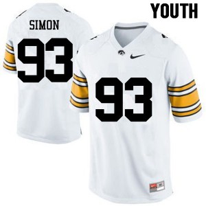 Youth Hawkeyes #93 Brandon Simon White NCAA Jersey 744497-701