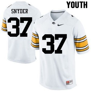 Youth Iowa #37 Brandon Snyder White College Jerseys 681661-756