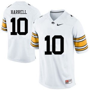 Mens Hawkeyes #10 Camron Harrell White Official Jerseys 639223-841