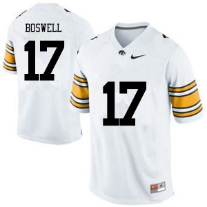 Mens University of Iowa #17 Cedric Boswell White Official Jersey 660903-964