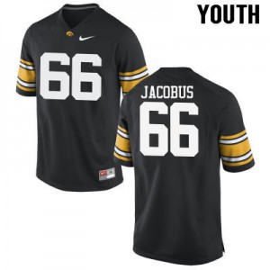 Youth Iowa #66 Dalles Jacobus Black Embroidery Jerseys 203834-102