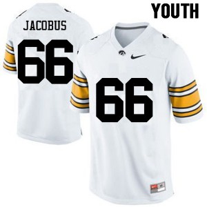 Youth Hawkeyes #66 Dalles Jacobus White Official Jerseys 448961-786