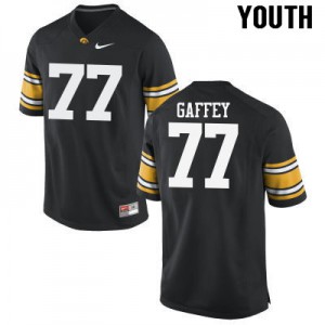 Youth Iowa Hawkeyes #77 Daniel Gaffey Black Player Jerseys 136237-782