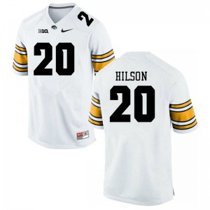 Mens Iowa #20 Deavin Hilson White Stitched Jerseys 748604-617