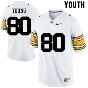 Youth University of Iowa #80 Devonte Young White Player Jerseys 522864-810