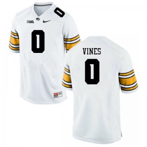 Men's Hawkeyes #0 Diante Vines White Official Jerseys 289673-956