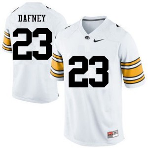 Mens University of Iowa #23 Dominique Dafney White Football Jerseys 167232-541