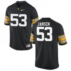 Mens University of Iowa #53 Garret Jansen Black Official Jerseys 596964-106