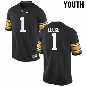 Youth University of Iowa #1 Gordon Locke Black Stitch Jersey 276656-308