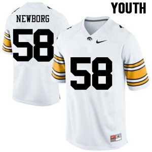 Youth Iowa #58 Jake Newborg White Stitched Jerseys 303931-924