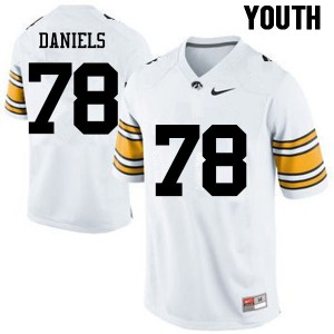 Youth University of Iowa #78 James Daniels White Stitch Jerseys 452480-694