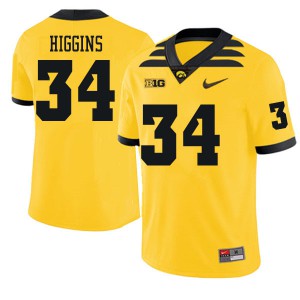 Men University of Iowa #34 Jay Higgins Gold Football Jersey 214790-362