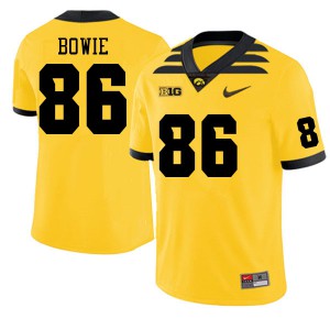 Men Iowa Hawkeyes #86 Jeff Bowie Gold Player Jerseys 117179-499
