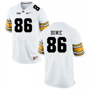 Men's University of Iowa #86 Jeff Bowie White Player Jersey 135672-763