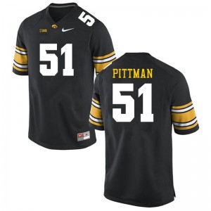 Men's University of Iowa #51 Jeremiah Pittman Black Stitched Jerseys 962453-709